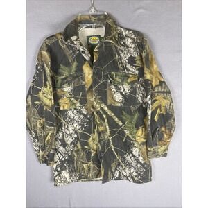 Vintage Cabelas Camo‎ Button Down Long Sleeve Shirt Kids Size 10 Reg